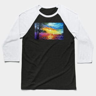 Sailboat at sunset Baseball T-Shirt